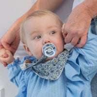 Bibs x Liberty Colour Ciucci Confezione da 2 Chamomile Lawn - Baby Blue Mix Tettarella Tonda Taglia 1 (0-6 Mesi)