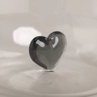 Bicchiere in Vetro con Cuore Nero - Drinking Glass Figure Pink Heart (gl-151)