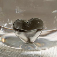 Bicchiere in Vetro con Cuore Nero - Drinking Glass Figure Pink Heart (gl-151)