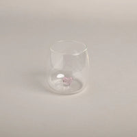 Bicchiere in Vetro con Cuore Rosa - Drinking Glass Figure Pink Heart (gl-150)