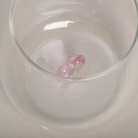 Bicchiere in Vetro con Cuore Rosa - Drinking Glass Figure Pink Heart (gl-150)