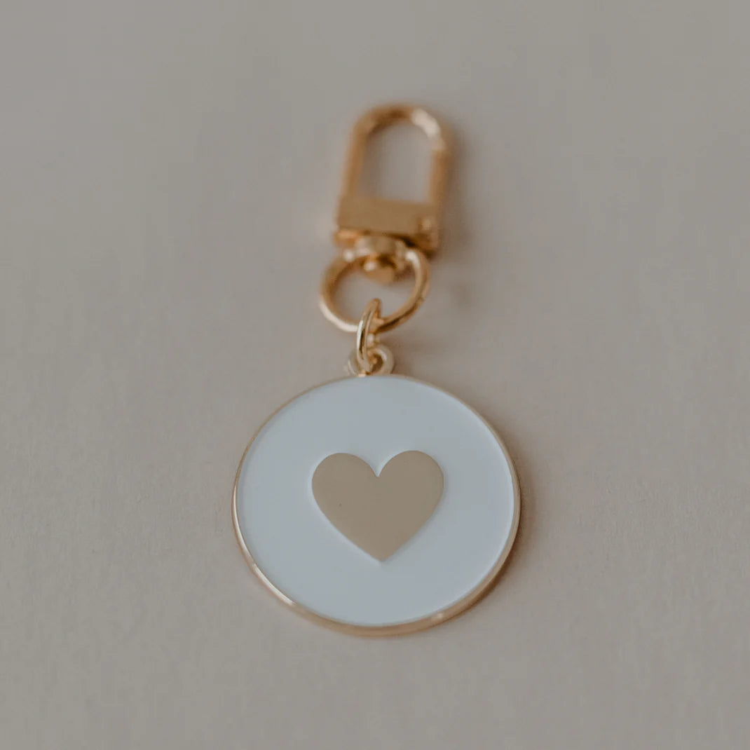 Portachiave a Cuore Bianco Dorato - Key Chain White Gold (my-021)