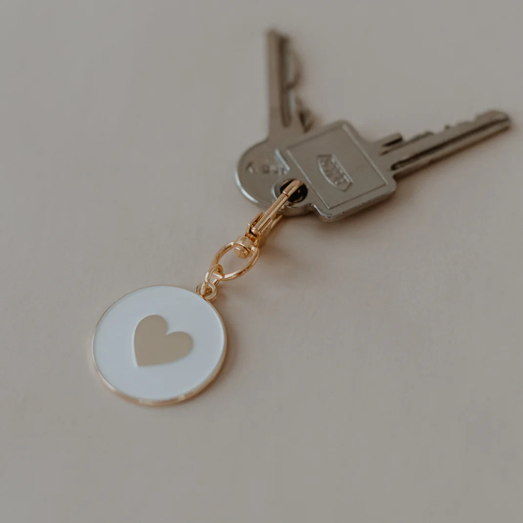 Portachiave a Cuore Bianco Dorato - Key Chain White Gold (my-021)
