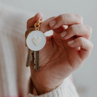 Portachiave a Cuore Bianco Dorato - Key Chain White Gold (my-021)