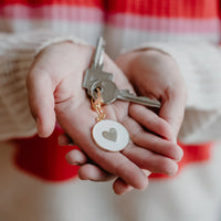 Portachiave a Cuore Bianco Dorato - Key Chain White Gold (my-021)
