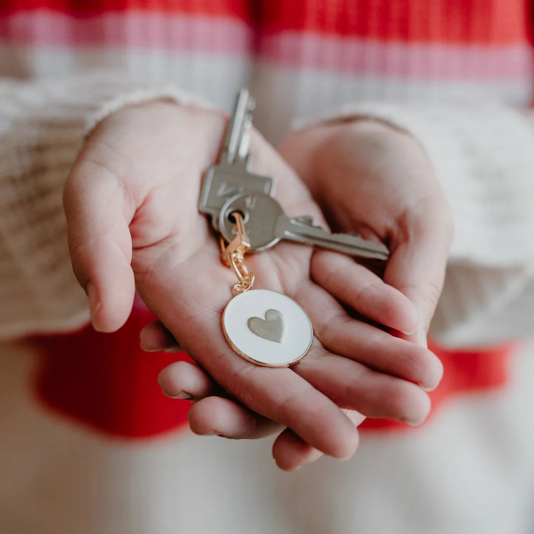Portachiave a Cuore Bianco Dorato - Key Chain White Gold (my-021)