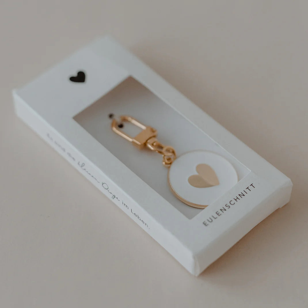 Portachiave a Cuore Bianco Dorato - Key Chain White Gold (my-021)