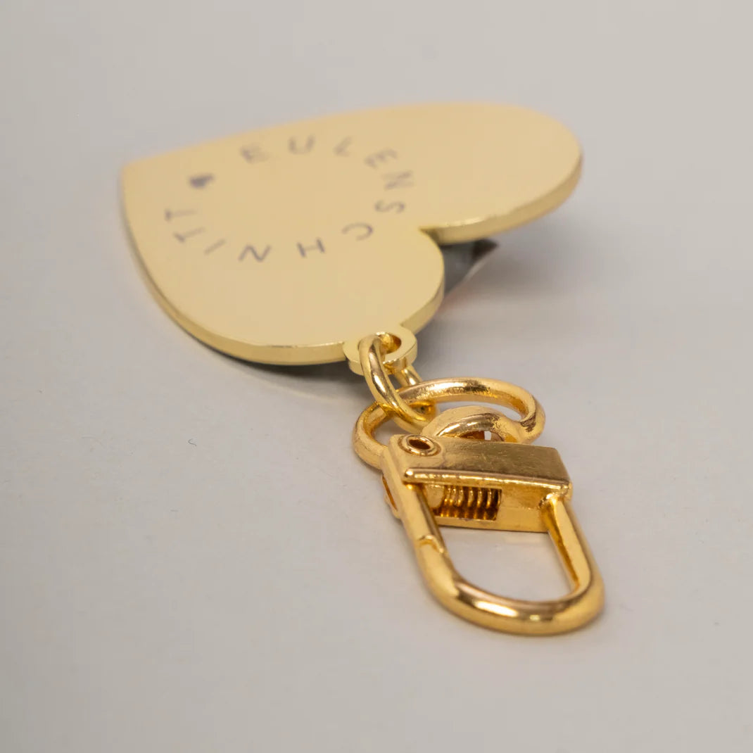 Portachiave a Cuore Nero Dorato - Key Chain Nero Gold (my-038)
