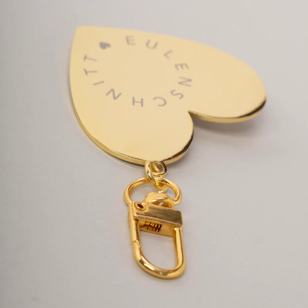 Portachiave a Cuore Nero Dorato - Key Chain Nero Gold (my-038)