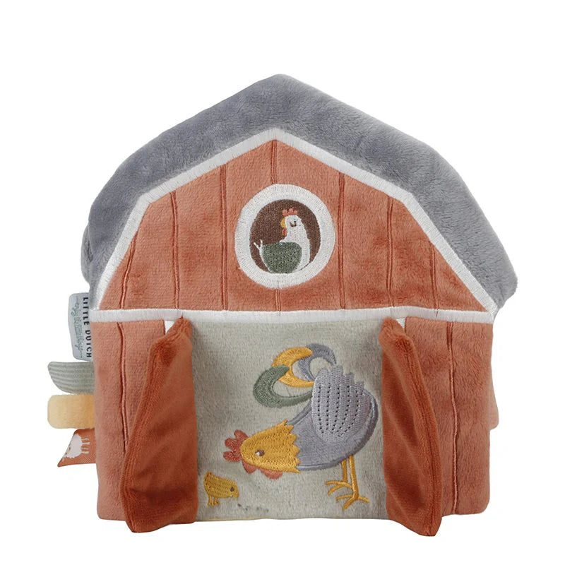 Libro Morbido Fattoria in Stoffa con Gancio Passeggino Newborn Multi Attività Little Farm - Activity Booklet Green  Newborn Naturals Little Farm