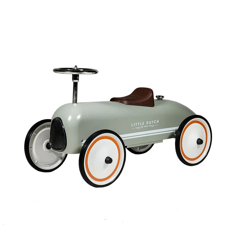 Little Dutch | Auto Verde Oliva Cavalcabile in Metallo Retro Ride On Olive | 2005389