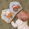 Libro Morbido Fattoria in Stoffa con Gancio Passeggino Newborn Multi Attività Little Farm - Activity Booklet Green  Newborn Naturals Little Farm