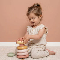 Anelli Impilabili in Plastica Rosa - Stacking Rings Pink Plastic