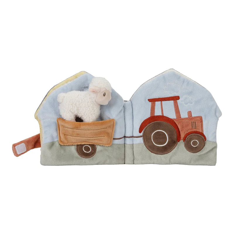 Libro Morbido Fattoria in Stoffa con Gancio Passeggino Newborn Multi Attività Little Farm - Activity Booklet Green  Newborn Naturals Little Farm