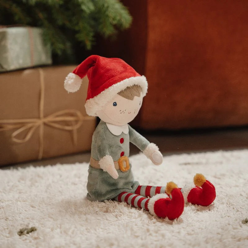 Bambola Elfo di Natale Jim 35 Cm. - Christmas Doll Jim Red Christmas (LD4539)