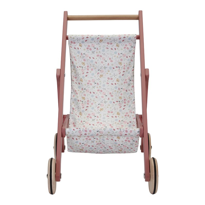 Passeggino in Legno per Bambole Flowers & Butterflies - Doll Stroller Flowers & Butterflies