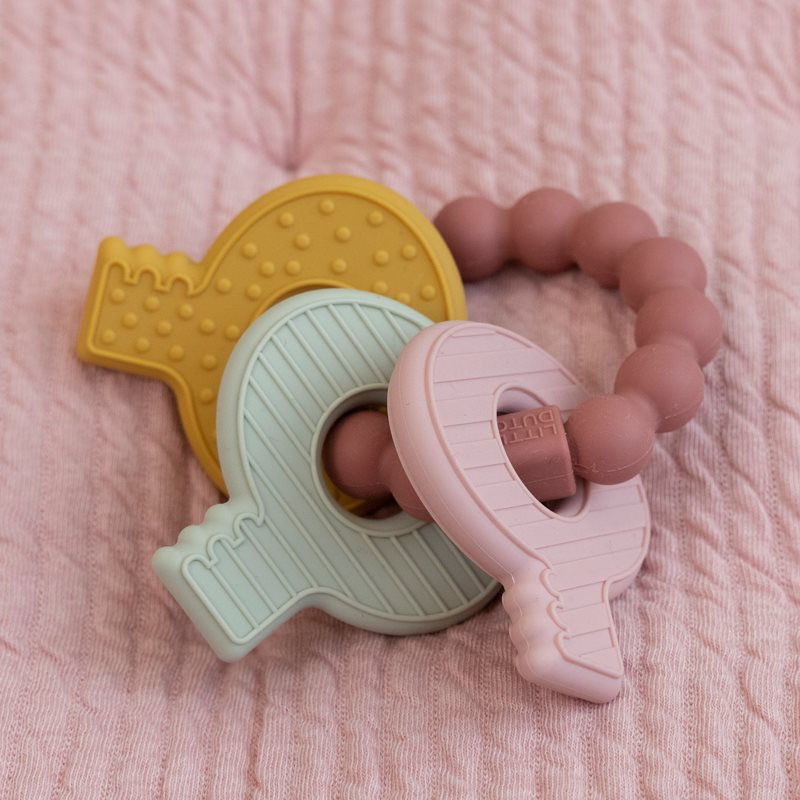 Chiavi Giocattolo per la Dentizione Rosa - Teething Toy Keychain Pink