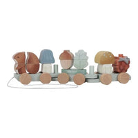 Trenino in Legno Impilabile Blue Forest Friends - Wooden Block Train Blue Forest Friends