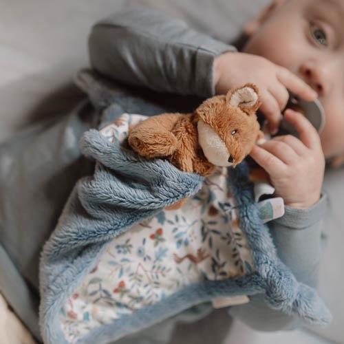 Doudou Blue Forest Friends - Cuddle Cloth Print Vos Forest Friends