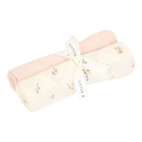 Set Due Mussole Swaddle Bianche Mussoline Size 70 x 70 cm - Swaddle White Fairy Garden Fairy Blossom