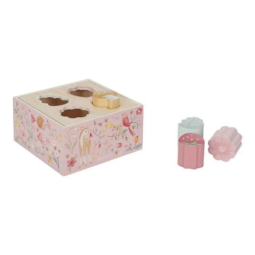 Cubo con Forme ad Incastro in Legno Pink Fairy Garden - Shape Sorter Pink Fairy Garden