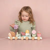 Trenino in Legno Impilabile Fairy Garden Rosa - Wooden Block Train Pink Fairy Garden