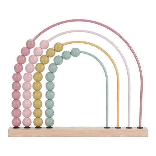 Abaco Rosa Arcobaleno in Legno Fairy Garden - Rainbow Abacus Pink Fairy Garden