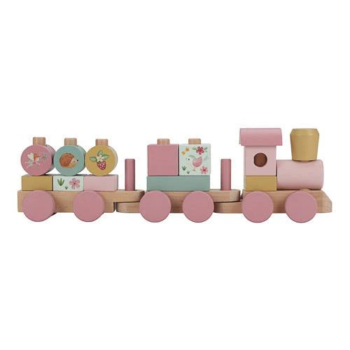 Trenino in Legno Impilabile Fairy Garden - Wooden Block Train Pink Fairy Garden