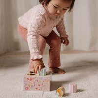 Cubo con Forme ad Incastro in Legno Pink Fairy Garden - Shape Sorter Pink Fairy Garden