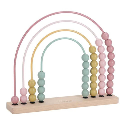 Abaco Rosa Arcobaleno in Legno Fairy Garden - Rainbow Abacus Pink Fairy Garden
