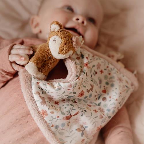 Doudou Cerbiatto Fairy Garden Rosa - Cuddle Cloth Print Deer Fairy Garden Pink (LD9027)