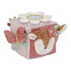 Cubo Multisensoriale In Stoffa Attività Cubo Morbido Rosa Fairy Garden - Activities Cube Pink Fairy Garden