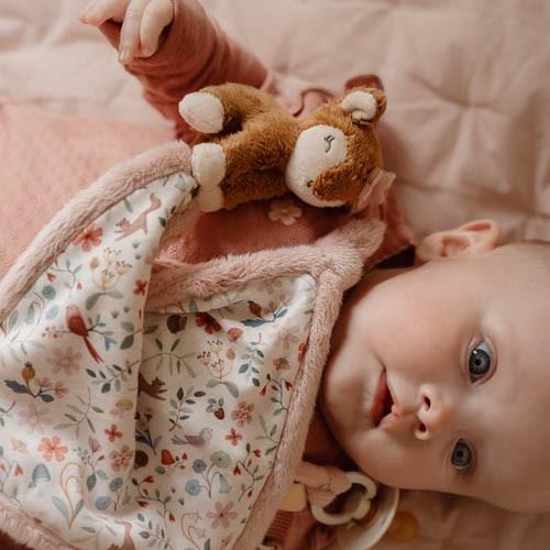 Doudou Cerbiatto Fairy Garden Rosa - Cuddle Cloth Print Deer Fairy Garden Pink (LD9027)