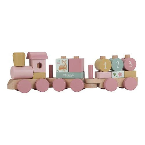 Trenino in Legno Impilabile Fairy Garden - Wooden Block Train Pink Fairy Garden