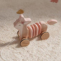 Cerbiatto Trainabile in Legno Fairy Garden - Pull Animal Deer Pink Fairy Garden