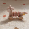 Cerbiatto Trainabile in Legno Fairy Garden - Pull Animal Deer Pink Fairy Garden