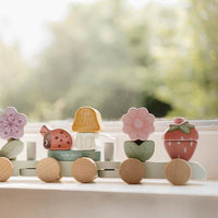 Trenino in Legno Impilabile Fairy Garden Rosa - Wooden Block Train Pink Fairy Garden