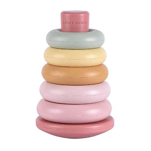 Anelli Impilabili in Plastica Rosa - Stacking Rings Pink Plastic
