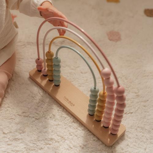 Abaco Rosa Arcobaleno in Legno Fairy Garden - Rainbow Abacus Pink Fairy Garden