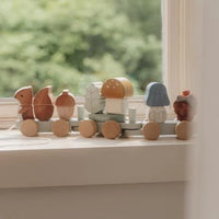 Trenino in Legno Impilabile Blue Forest Friends - Wooden Block Train Blue Forest Friends