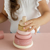 Torre in Legno Impilabile Rosa Fiore Selvatico - Rocking Ring Stacker Wild Flowers