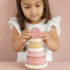 Torre in Legno Impilabile Rosa Fiore Selvatico - Rocking Ring Stacker Wild Flowers