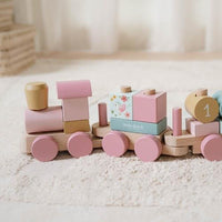 Trenino in Legno Impilabile Fairy Garden - Wooden Block Train Pink Fairy Garden