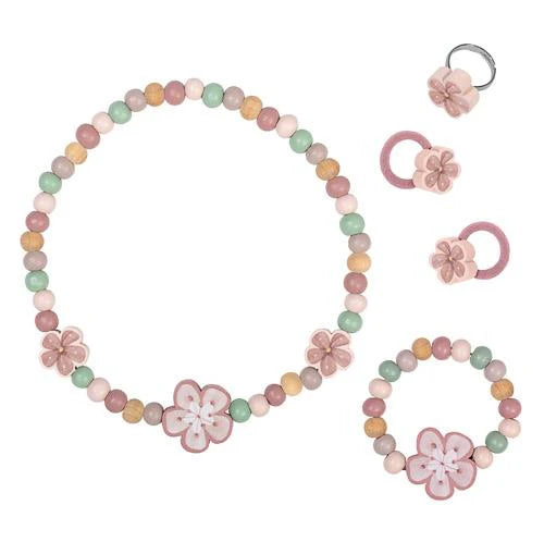 Little Dutch | Set Gioielli in Legno Flowers & Butterflies | 126220