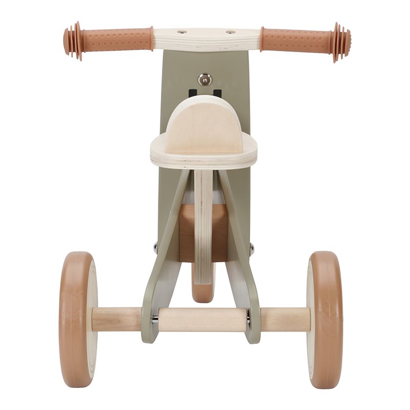Triciclo in Legno Verde Olive Primi Passi - Wooden Tricycle Olive