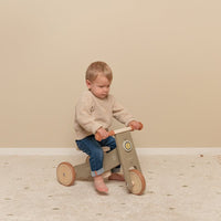 Triciclo in Legno Verde Olive Primi Passi - Wooden Tricycle Olive