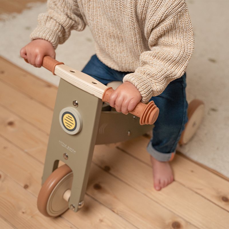 Triciclo in Legno Verde Olive Primi Passi - Wooden Tricycle Olive