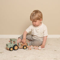 Trattore con Rimorchio in Legno Fattoria Little Farm - Tractor With Trailer