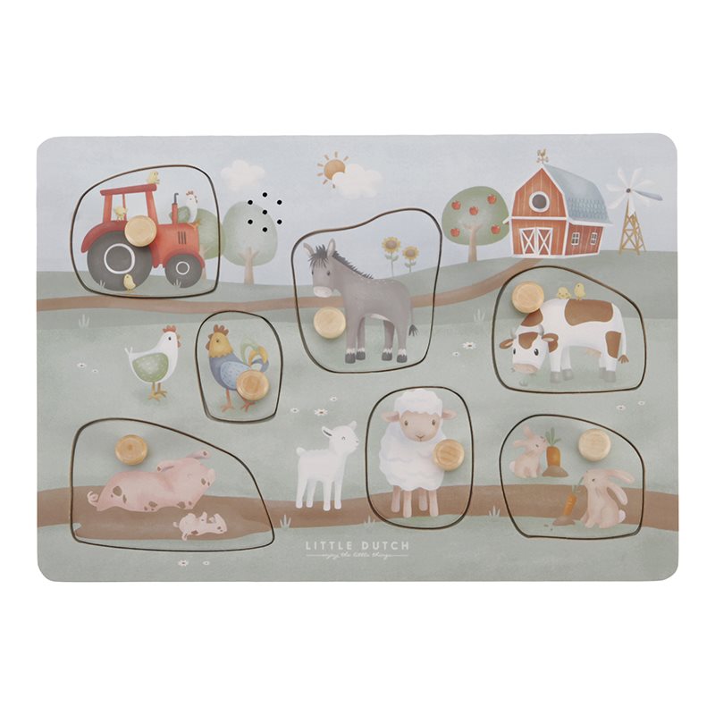 Puzzle in Legno Sonoro Piccola Fattorie Little Farm - Wooden Sound puzzle Little Farm