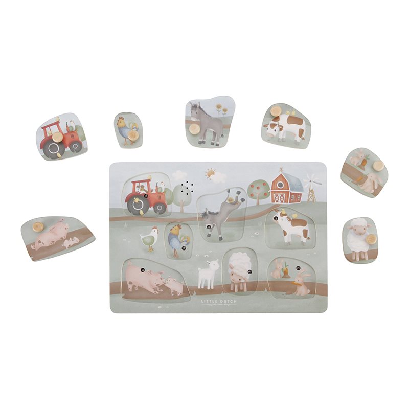 Puzzle in Legno Sonoro Piccola Fattorie Little Farm - Wooden Sound puzzle Little Farm